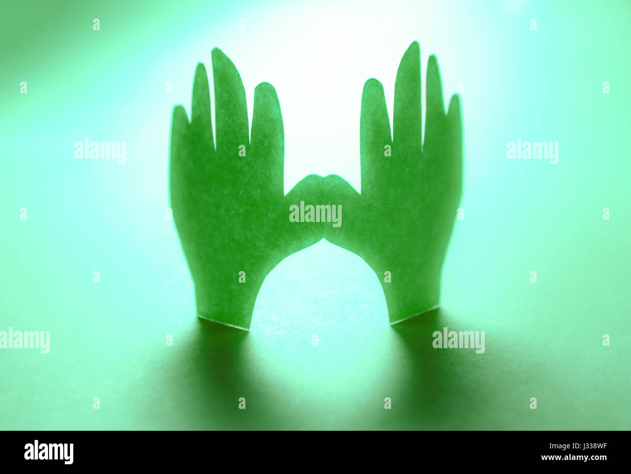 Paper hands in connection as friendship symbol Stock Photo Alamy