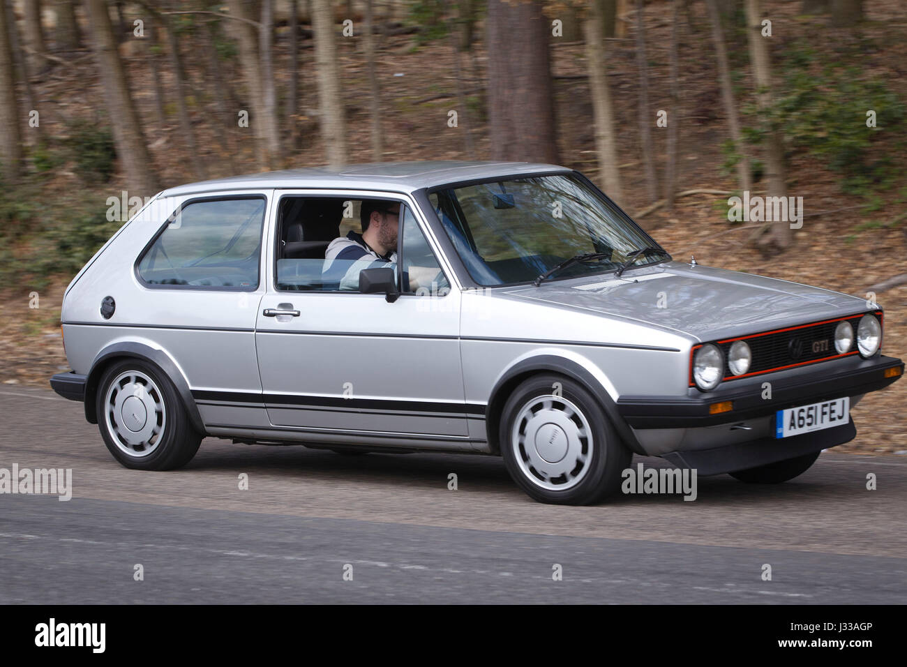 Volkswagen 1983 Golf GTi Mrk 1 being driven at Longcross Testing ...