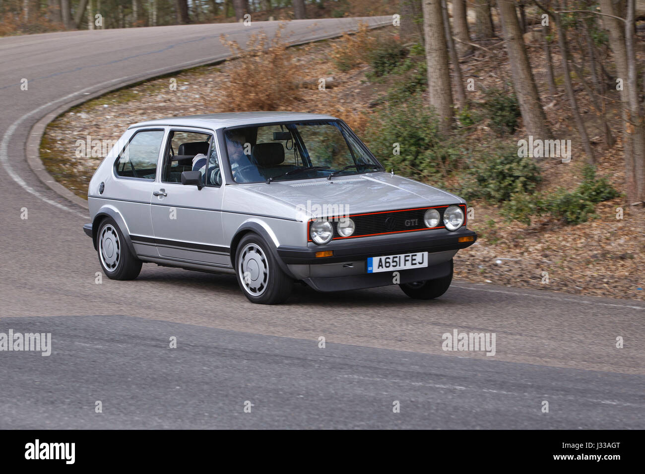 Volkswagen 1983 Golf GTi Mrk 1 being driven at Longcross Testing ...