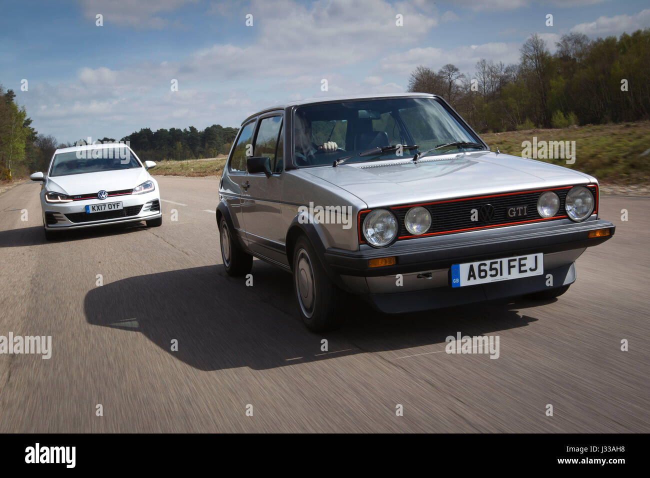 Volkswagen 1983 Golf GTi Mrk 1 being driven at Longcross Testing ...