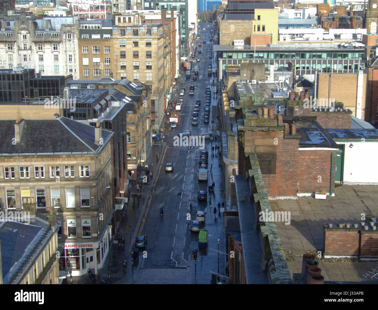 Mitchel Street Glasgow high viewpoint looking north Stock Photo