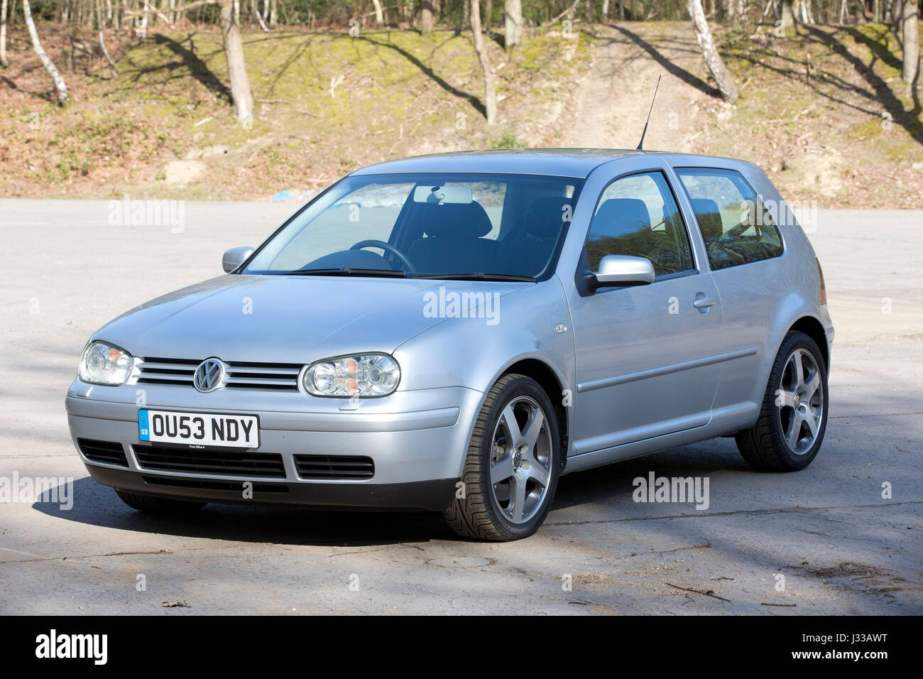 The fourth generation Volkswagen Golf GTI built in 2003 being tested at  Longcross Testing Circuit, Chobham Race Track, Surrey, England, UK Stock  Photo - Alamy