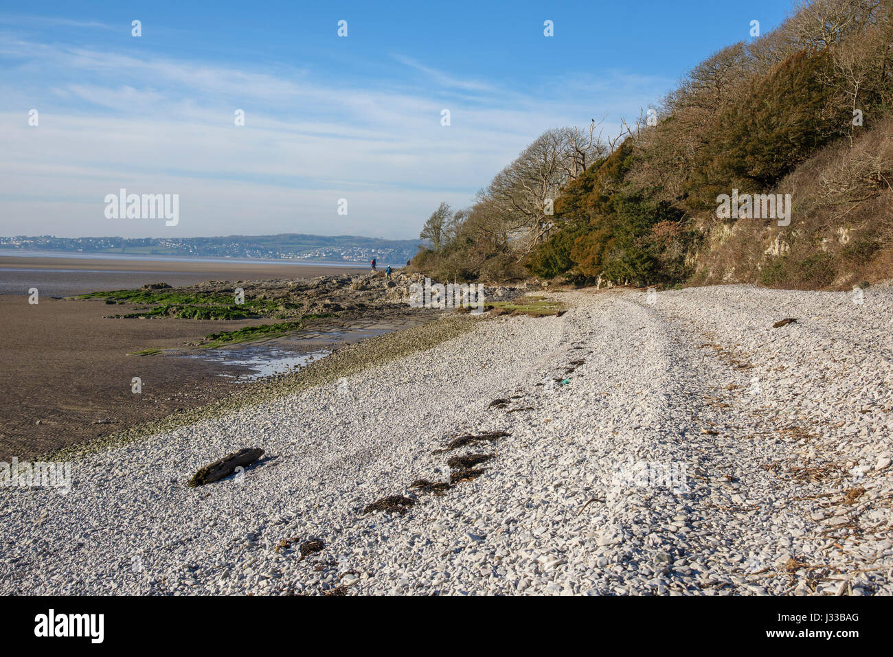 View of Morecambe Bay from Far Arnside, Cumbria, England. Stock Photo