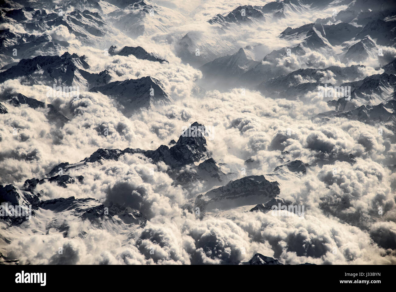 Picture of the Swiss Alps taken from a aeroplane Stock Photo - Alamy