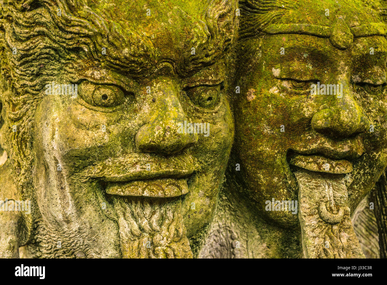 Close up of stone Balinese Temple statues, Ubut, Bali, Indonesia Stock Photo