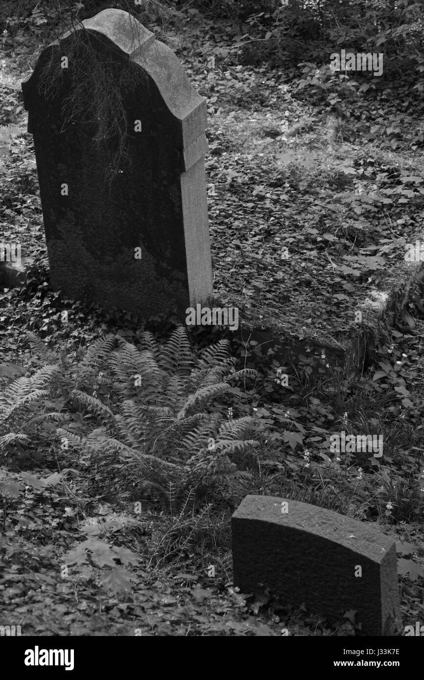 Grabstein auf dem Friedhof Stock Photo