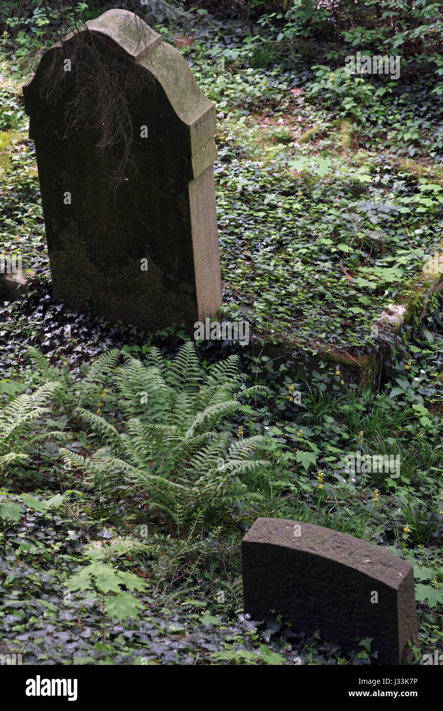 Grabstein auf dem Friedhof Stock Photo