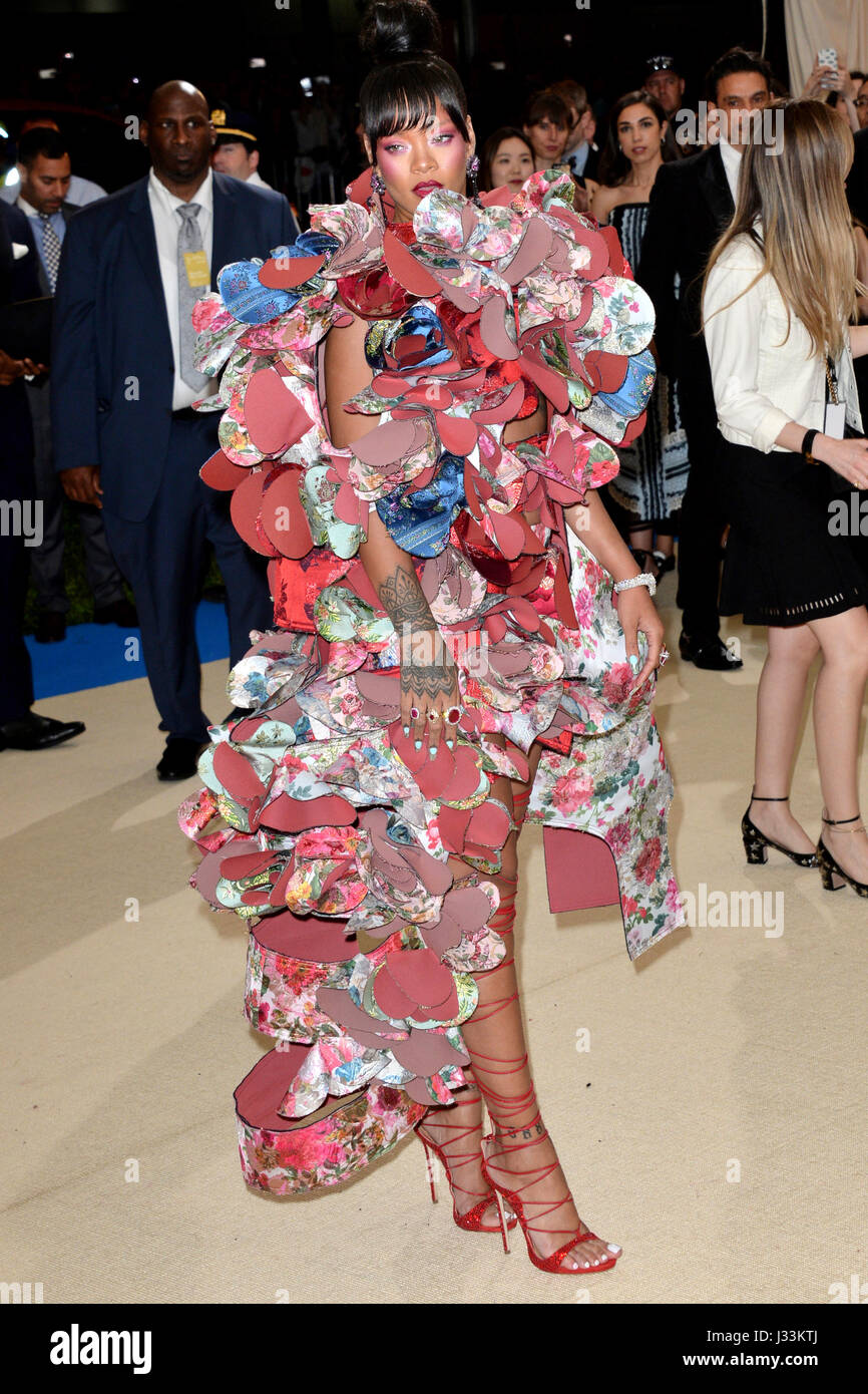 Rihanna attending The Metropolitan Museum of Art Costume Institute Benefit Gala 2017, in New York, USA. Stock Photo