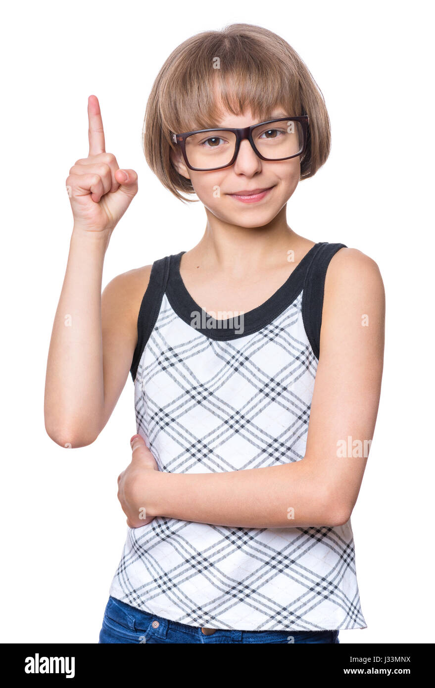 Little girl in eyeglasses Stock Photo