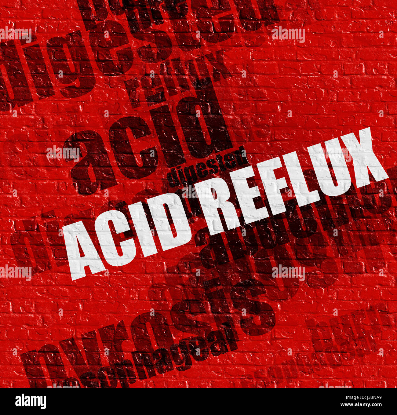 Modern medical concept Acid Reflux on Red Brick Wall Stock Photo Alamy