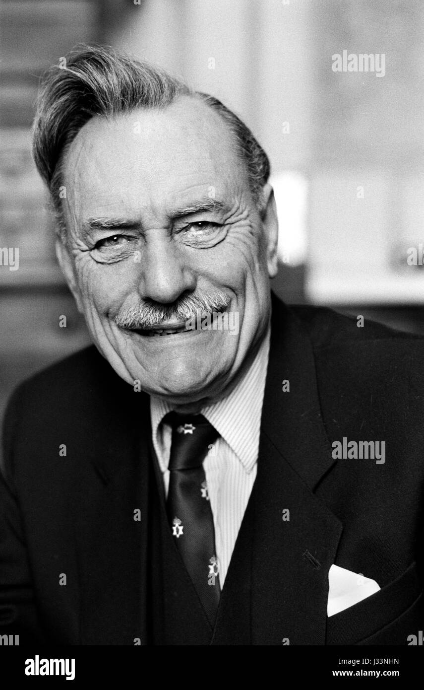 Enoch Powell a British politician 1983 at home London Uk 1980s HOMER SYKES Stock Photo
