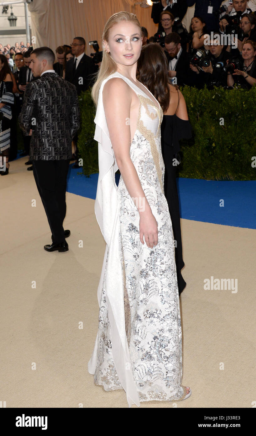 Sophie Turner attending The Metropolitan Museum of Art Costume Institute Benefit Gala 2017, in New York, USA. Stock Photo