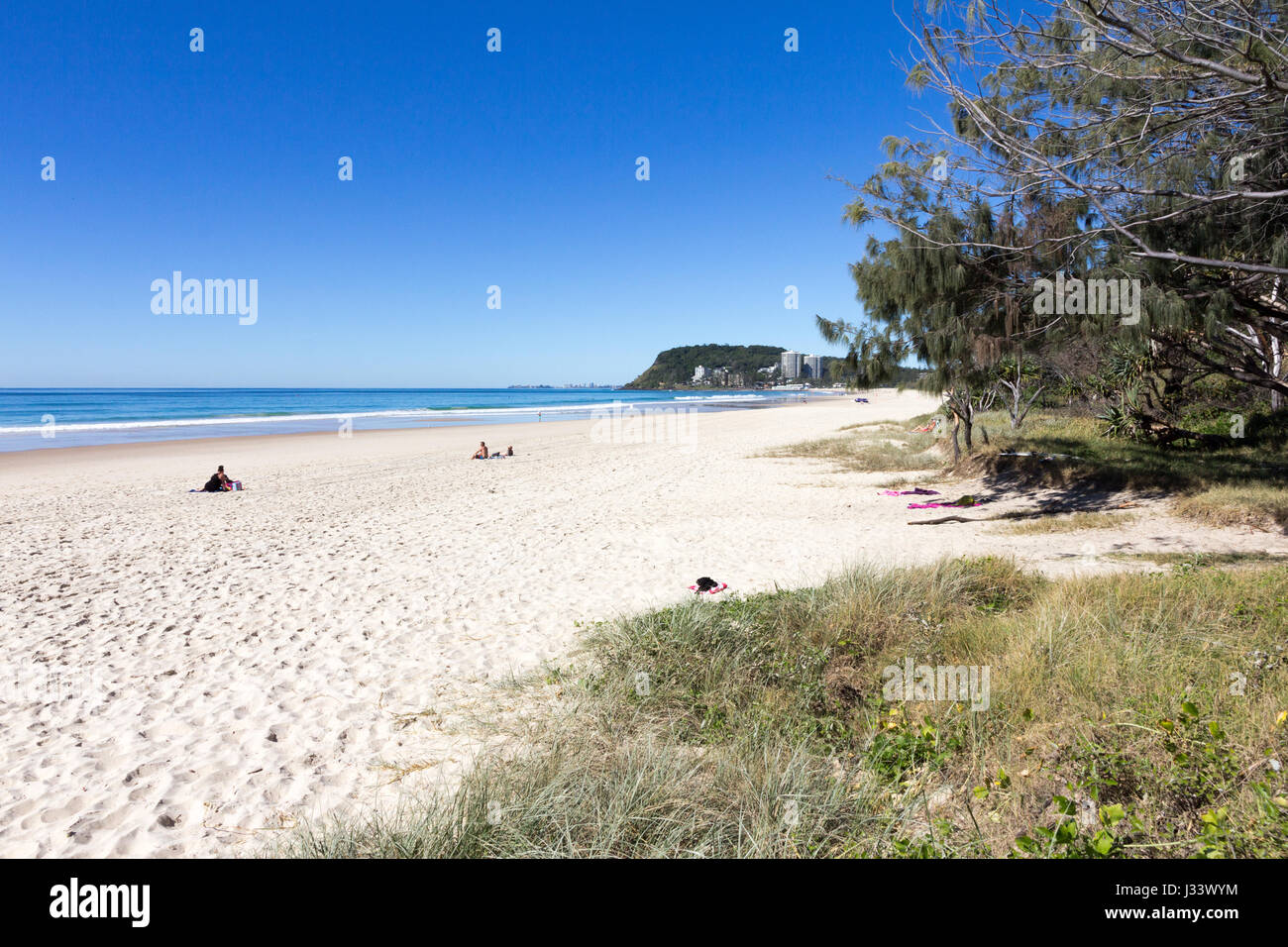 Mermaid beach on a sunny, summer's day, Burleigh, Gold Coast