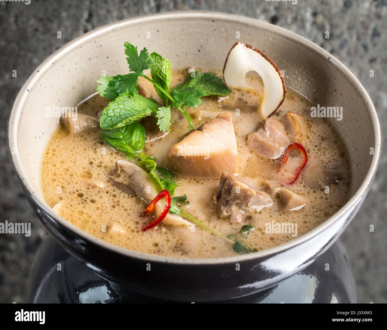 Thai Chicken Coconut Soup Stock Photo