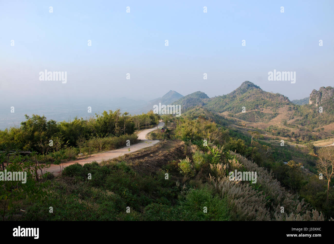 View landscape of Phu Pa Po mountain or Fuji City Loei and way