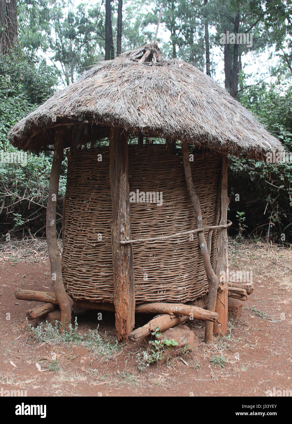 Grain storage hut in traditional Kenyan village Stock Photo - Alamy