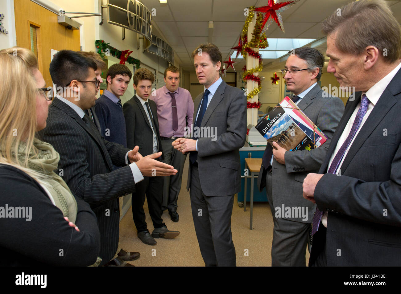 Lib Dem MP Nick Clegg portraits and visiting Heart FM radio station in Bristol Stock Photo