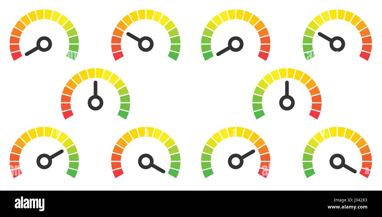 meter gauge element signs symbols icons infographic from red to green and  green to red vector illustration Stock Vector Image & Art - Alamy
