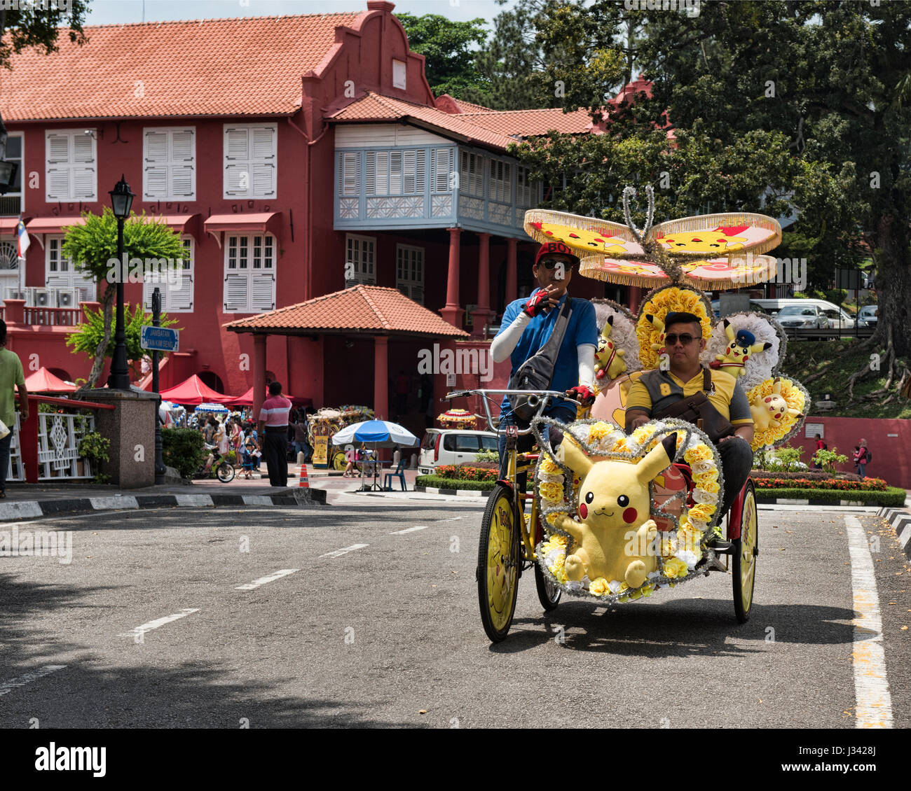 Rickshaw (trishaw) in UNESCO World Heritage Malacca, Malaysia Stock ...