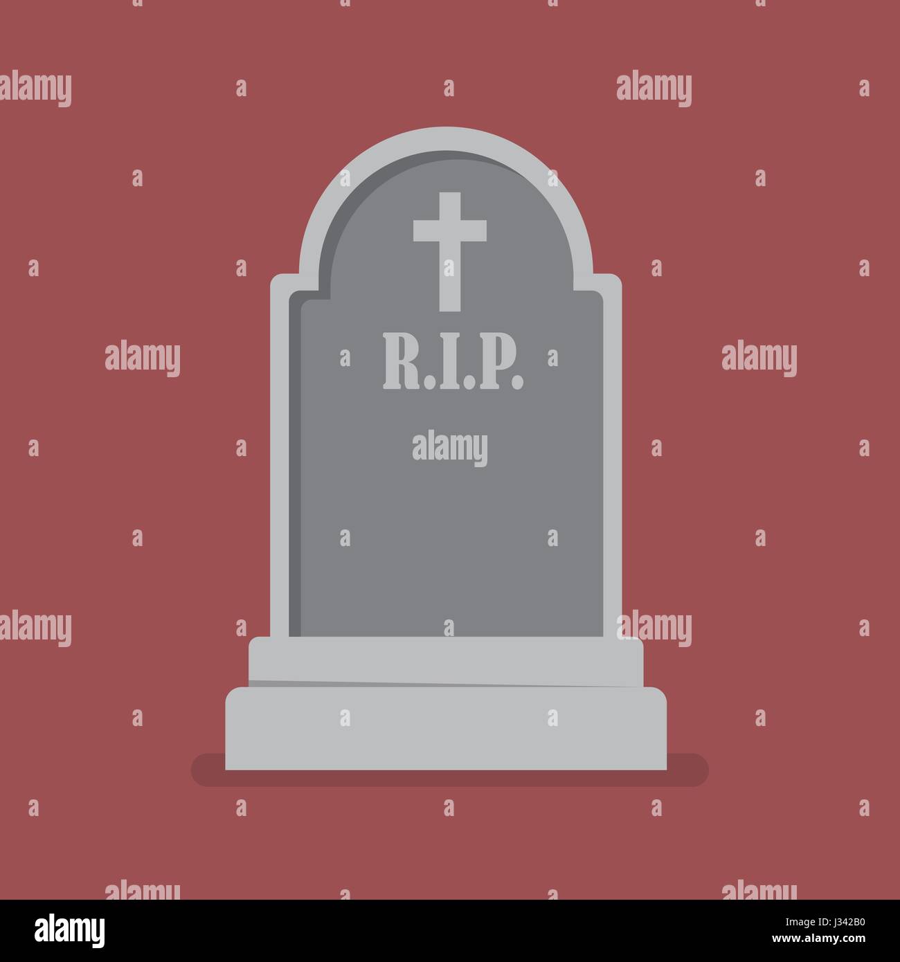 Graveyard flat style icon. Vector illustration Stock Vector