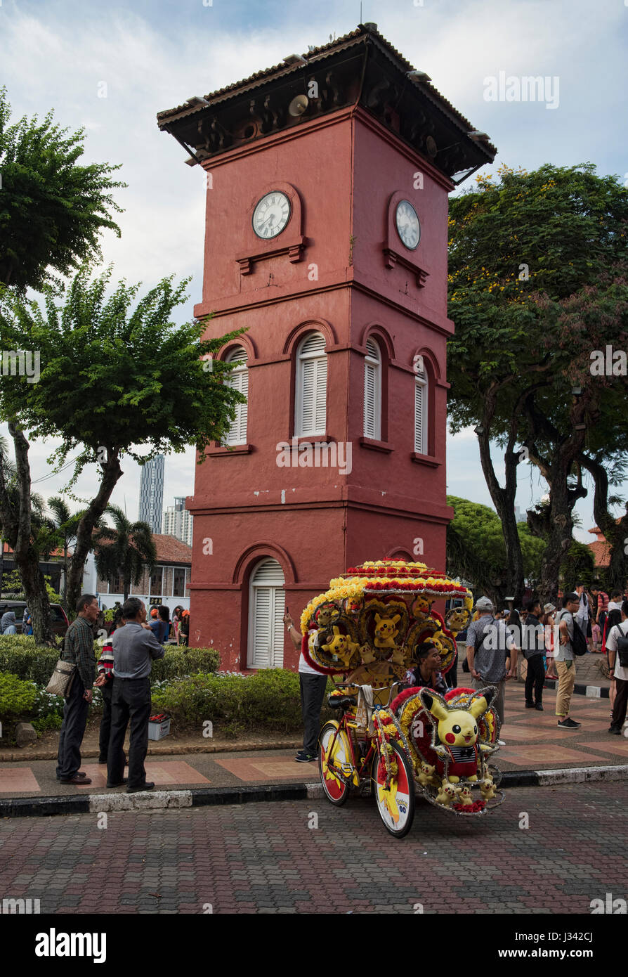 Rickshaw (trishaw) in UNESCO World Heritage Malacca, Malaysia Stock ...