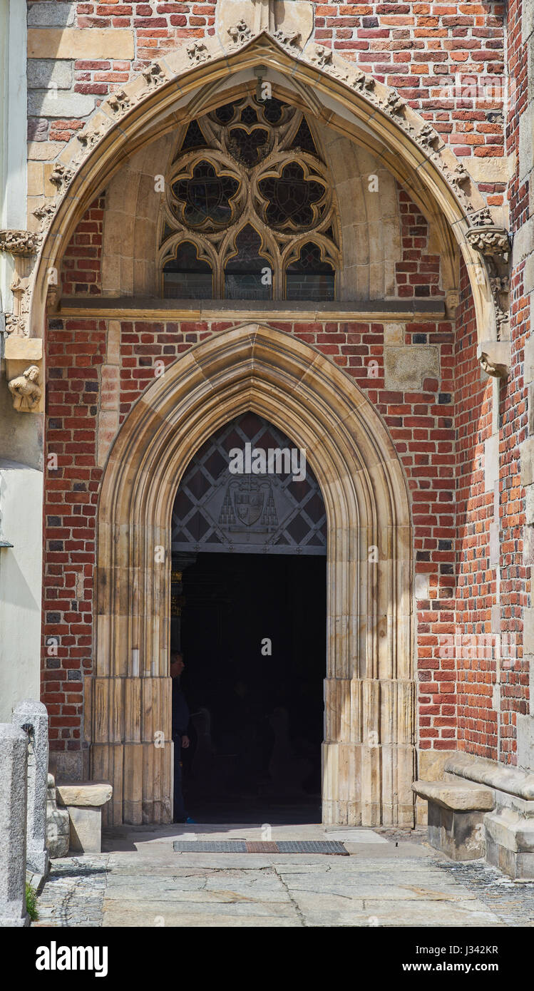 Gothic side gate saint johns the baptist cathedral wroclaw hi-res stock ...