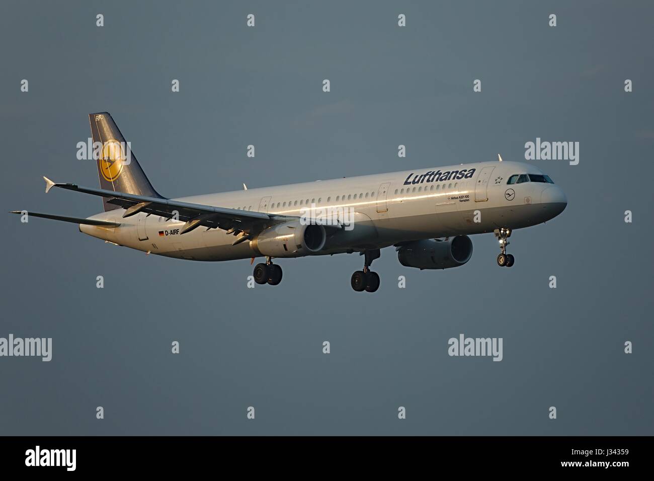 Airliner Touching Down Stock Photo