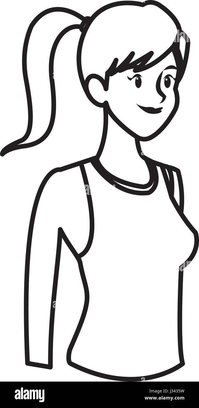 sport girl athletic fitness image Stock Vector Image & Art - Alamy