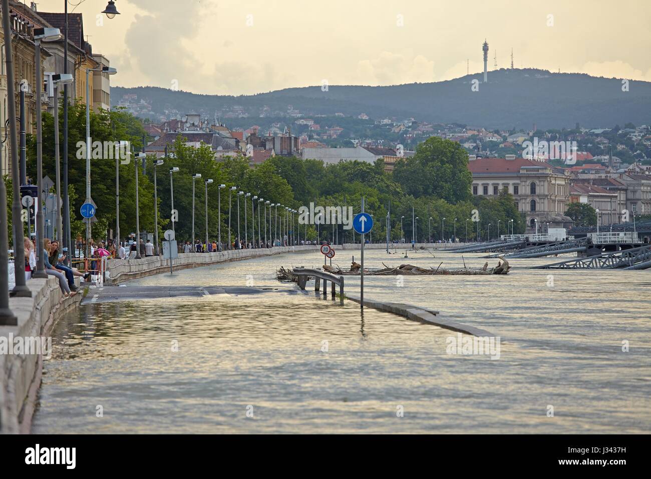 Flooded Budapest Stock Photo