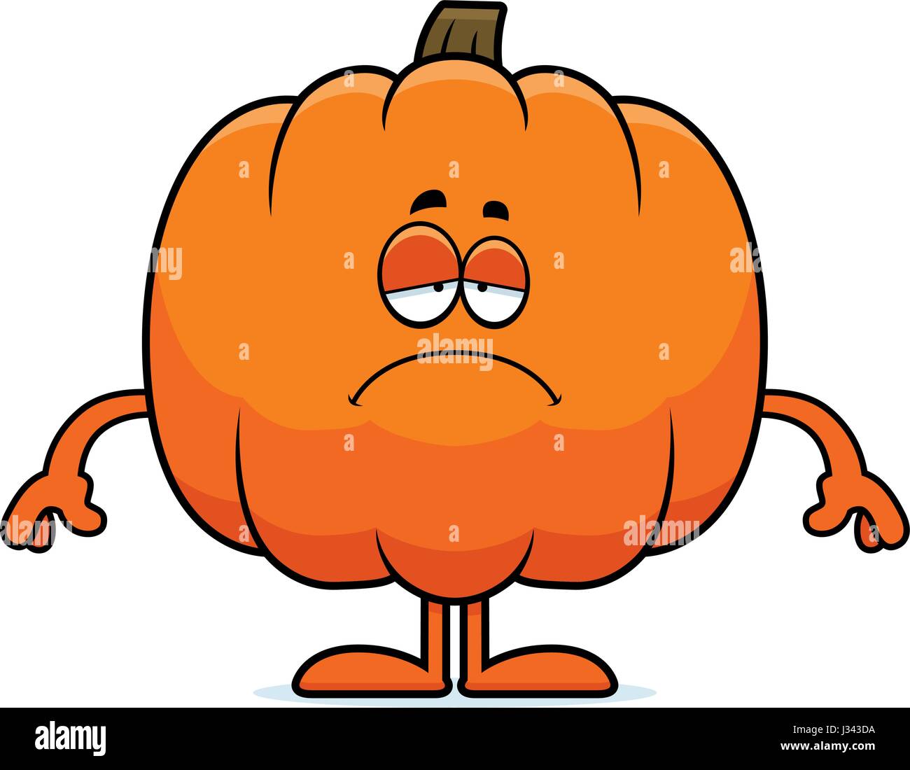 A cartoon illustration of a pumpkin looking sad Stock Vector Image ...