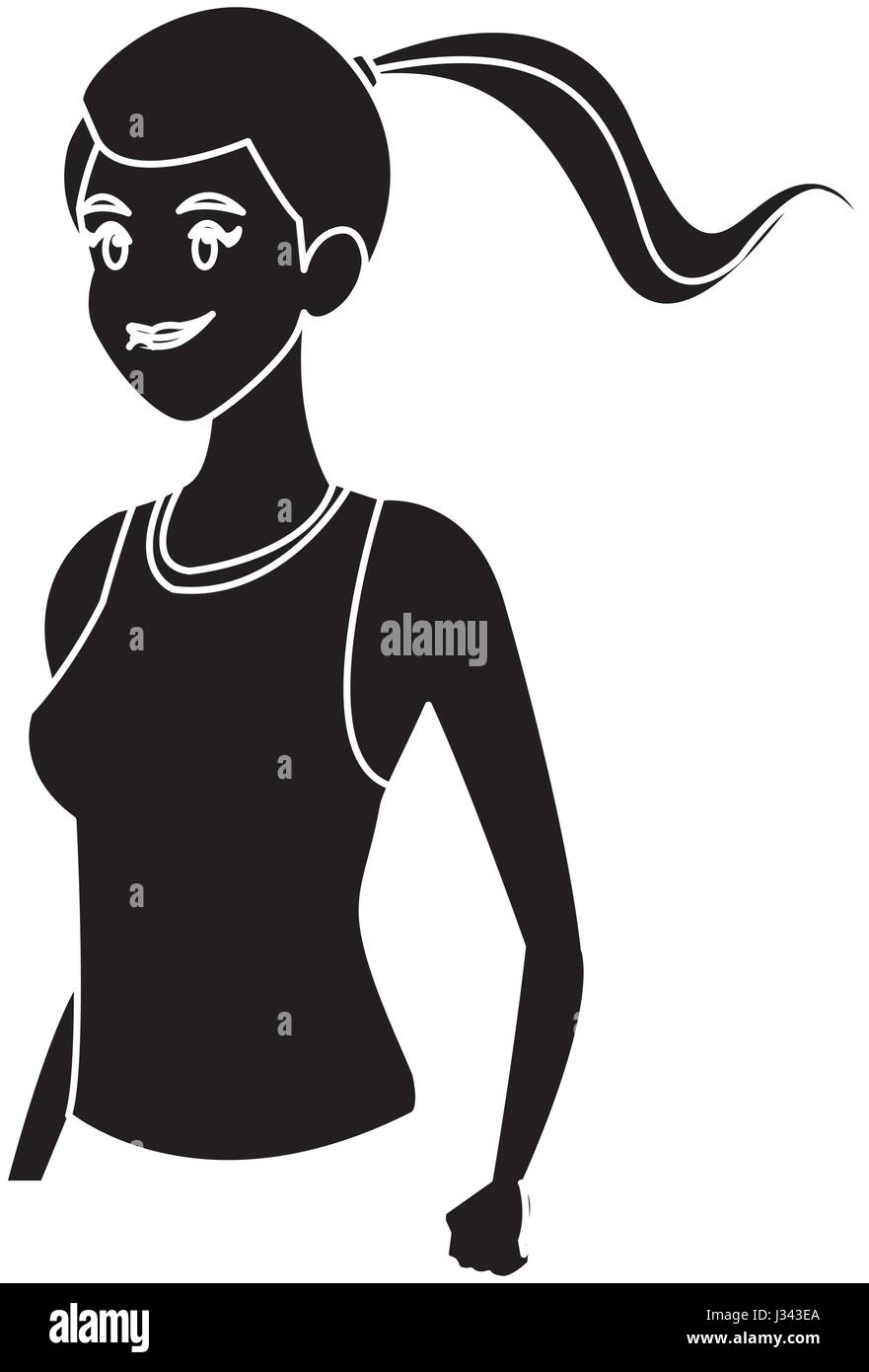 silhouette sport girl athletic fitness image Stock Vector Image & Art ...