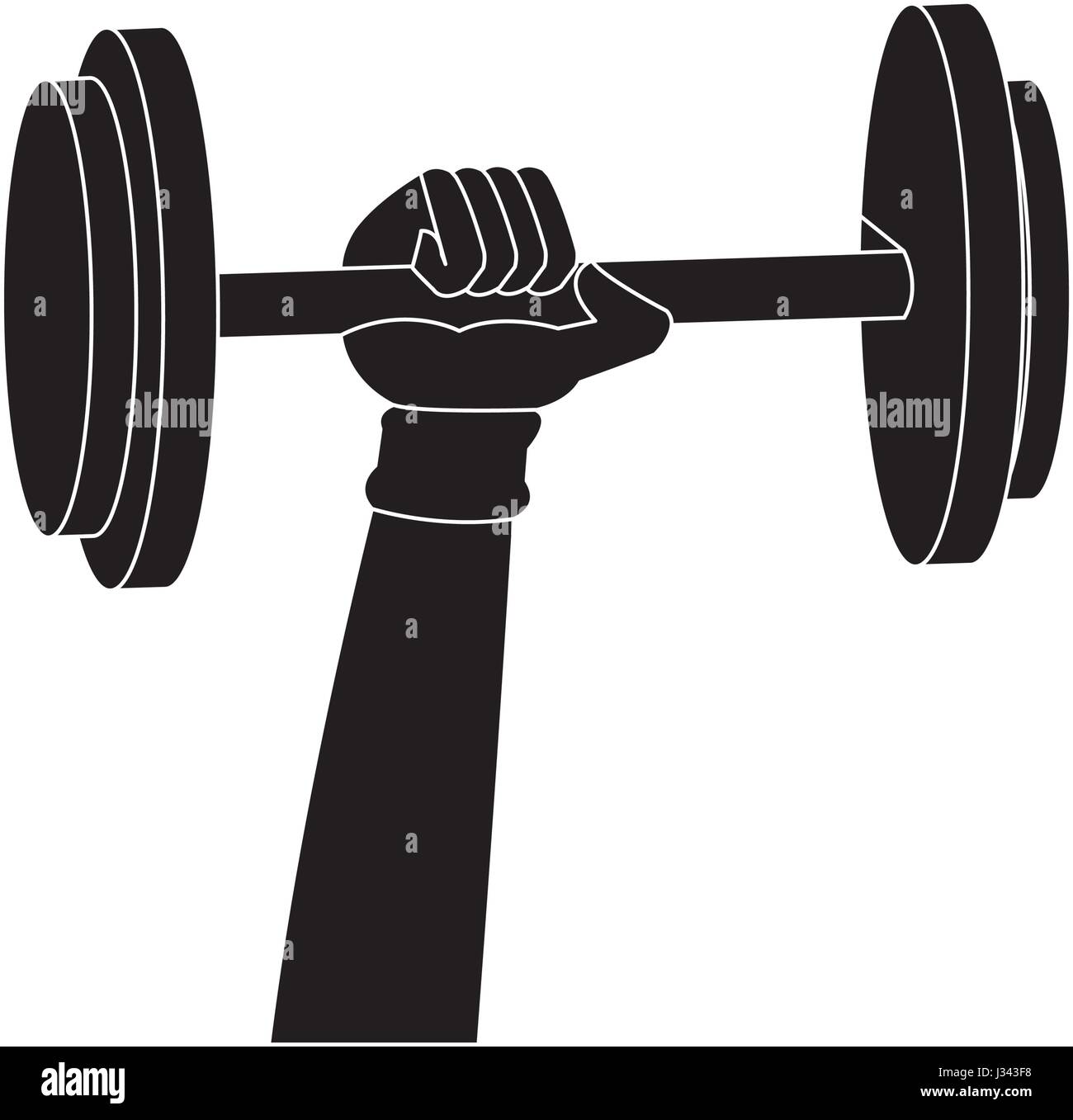 silhouette hand holding dumbbell weight fitness sport Stock Vector Art