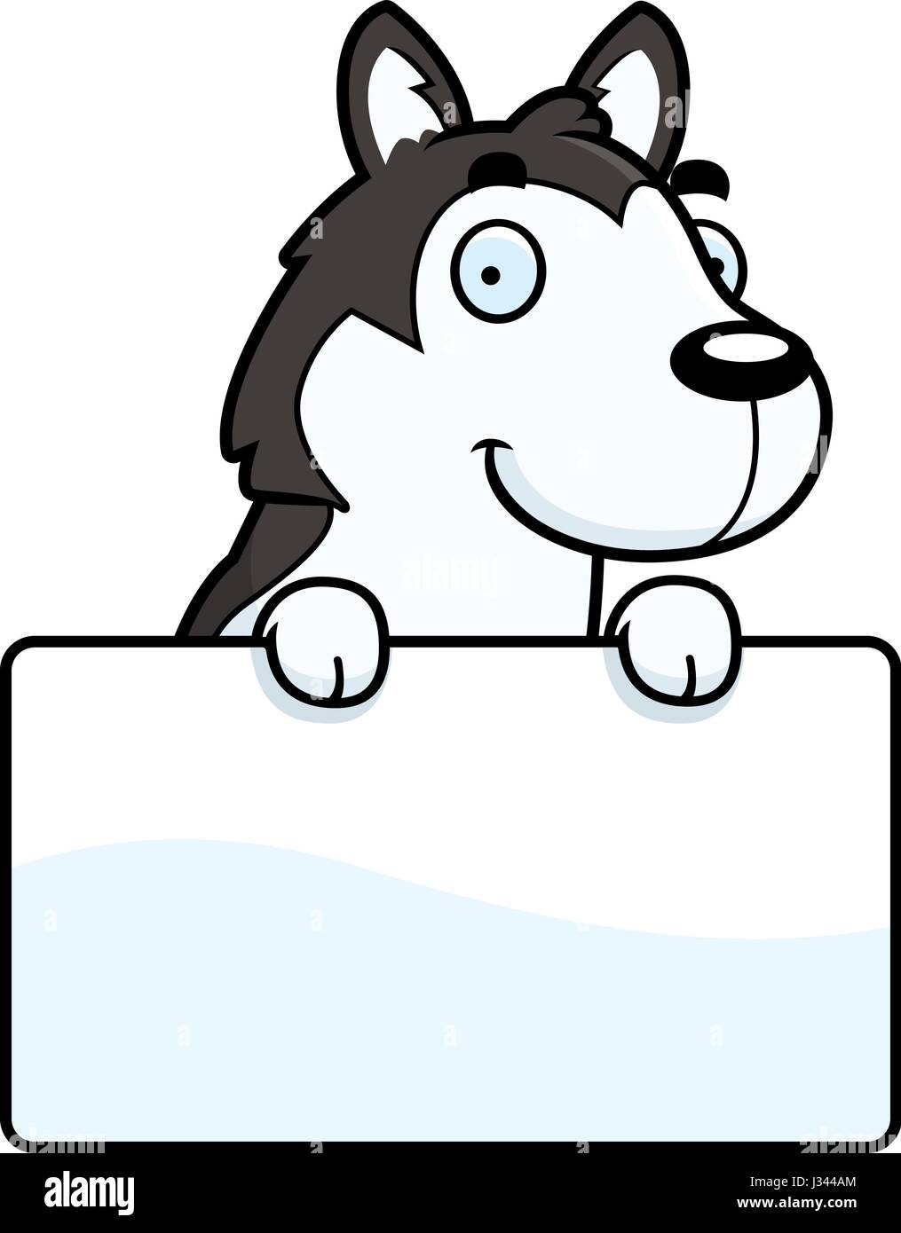 A cartoon illustration of a Husky with a sign Stock Vector Image & Art ...