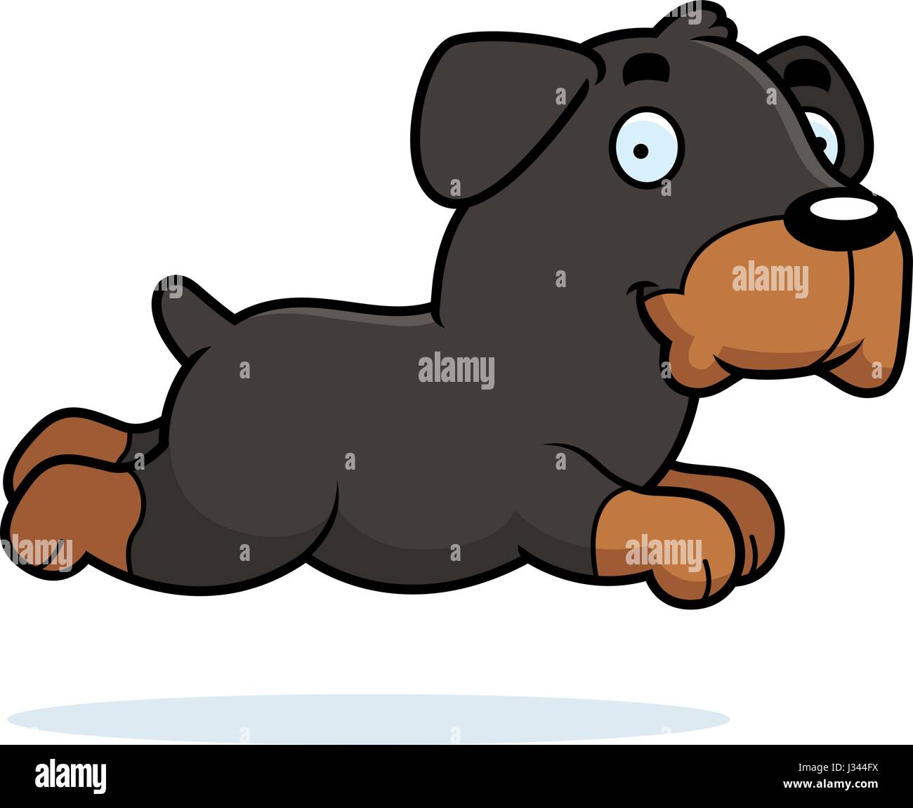 A cartoon illustration of a Rottweiler running Stock Vector Image & Art ...