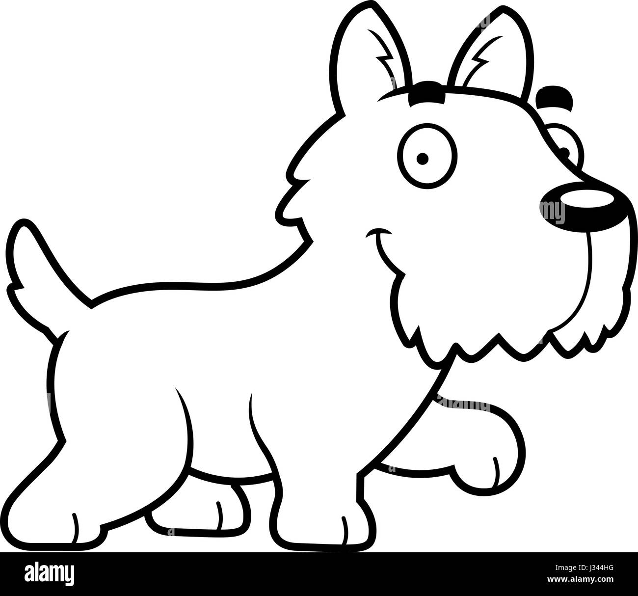 A cartoon illustration of a Scottie walking Stock Vector Image & Art