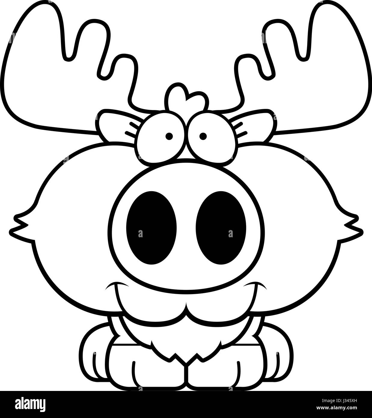 A cartoon illustration of a moose happy and smiling Stock Vector Image ...