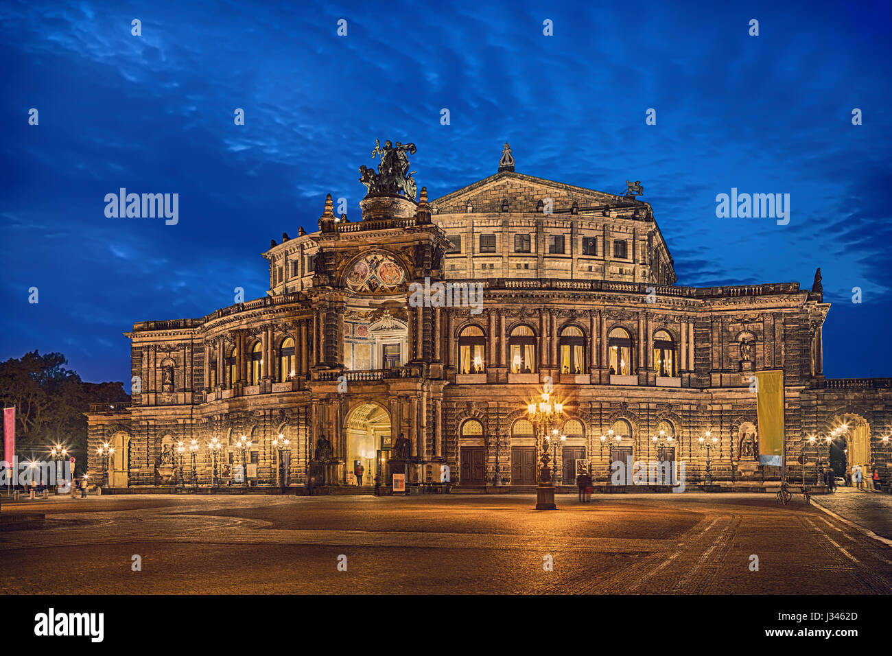 The Semperoper building - the opera hall of the Saxon State. Stock Photo