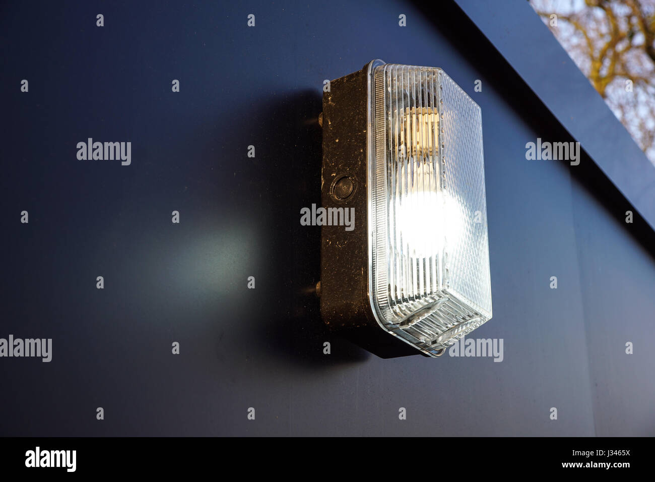 Barricade and Warning Light Closeup . traffic safety roadwork signs and light Stock Photo