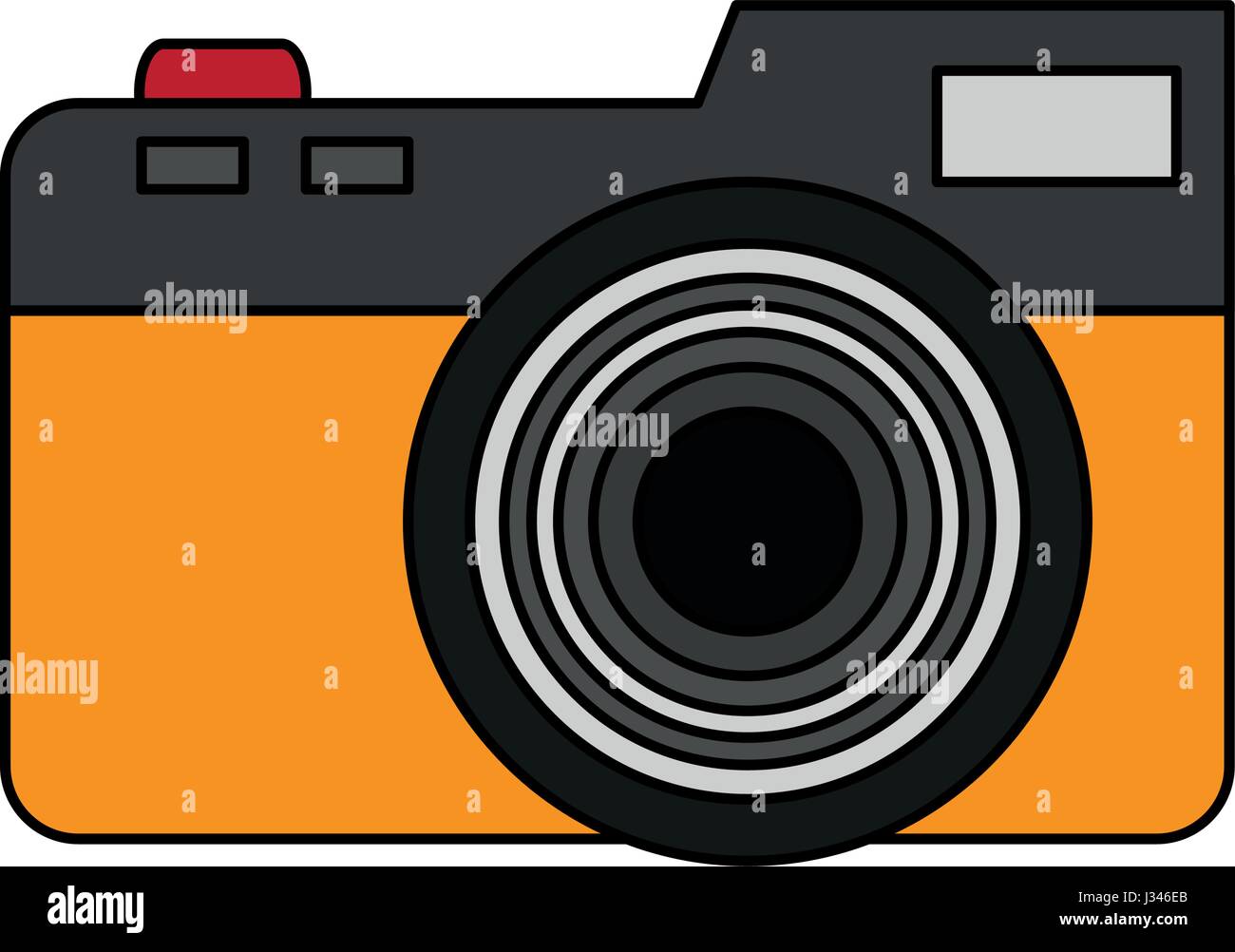 color image cartoon analog camera with flash Stock Vector