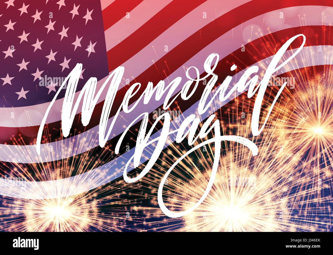 Happy Memorial Day card. National american holiday. Festive poster or