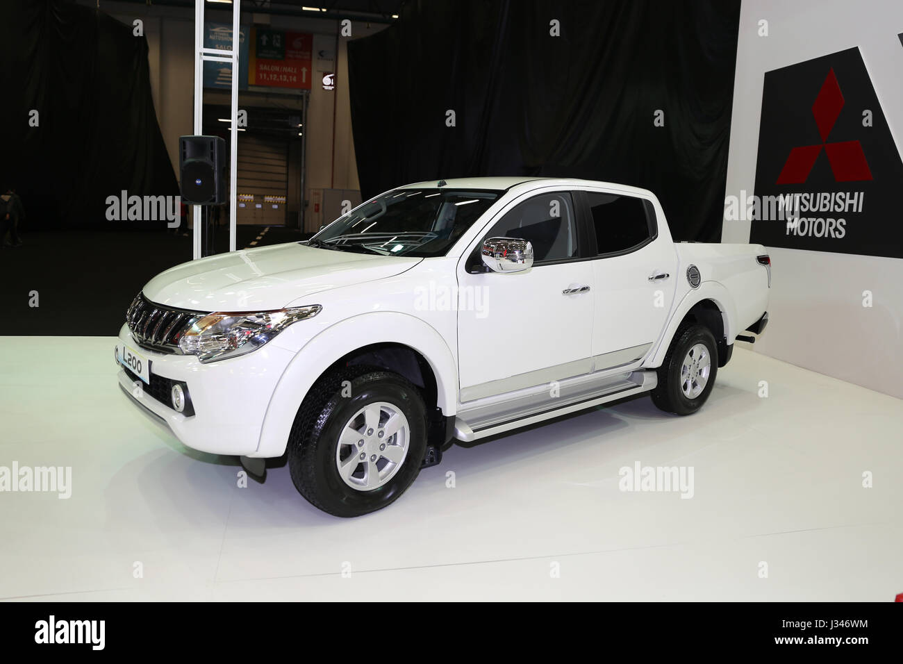 ISTANBUL, TURKEY - APRIL 22, 2017: Mitsubishi L200 on display at Autoshow Istanbul Stock Photo