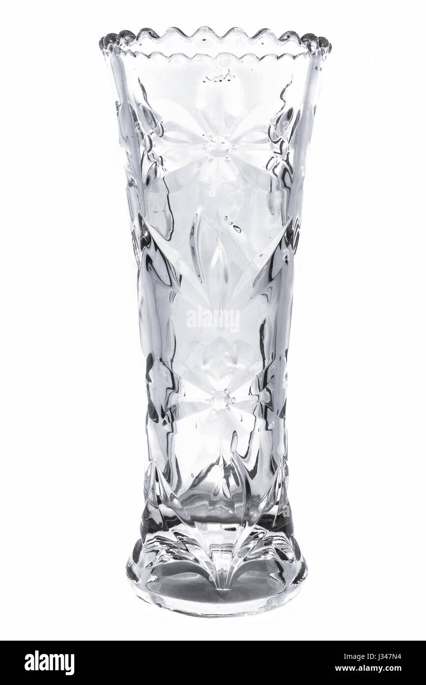 Crystal glass vase isolated on a white background Stock Photo - Alamy