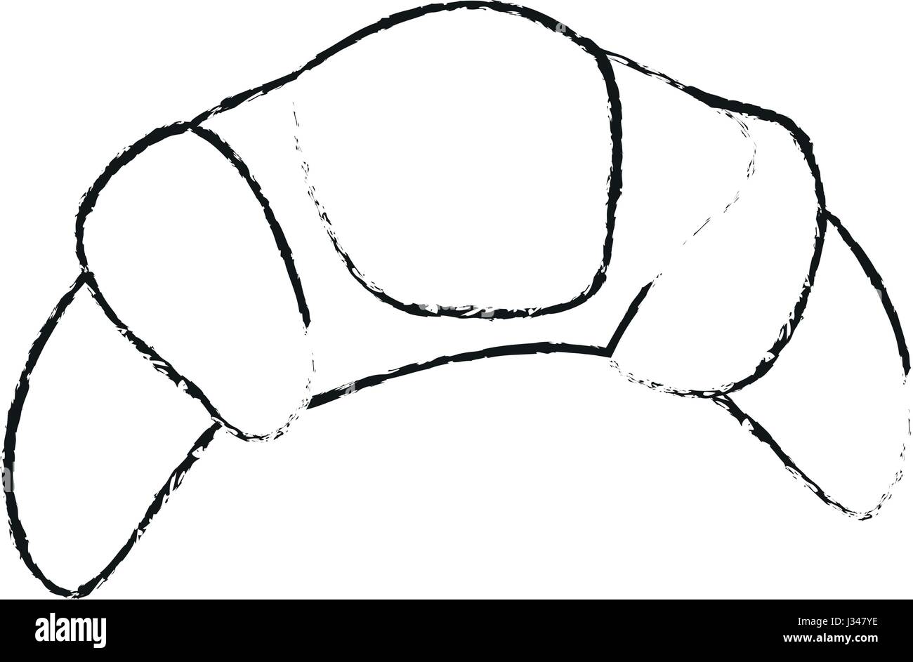 black blurred silhouette cartoon croissant bread food Stock Vector ...