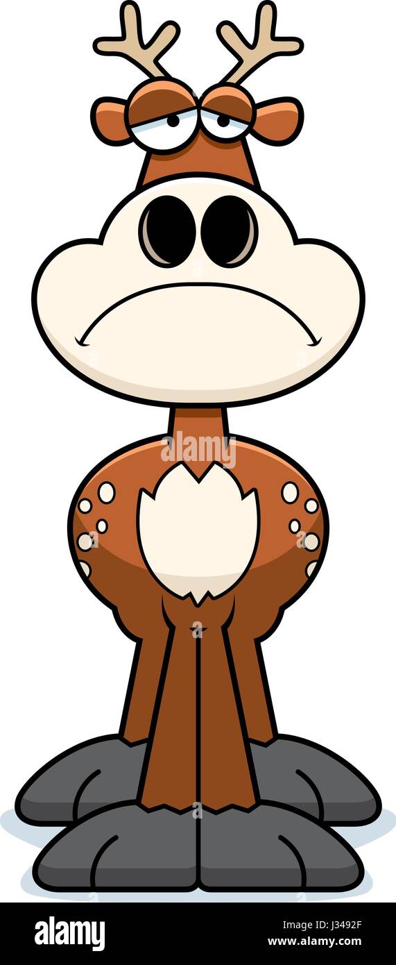 A cartoon illustration of a deer looking sad Stock Vector Image & Art ...