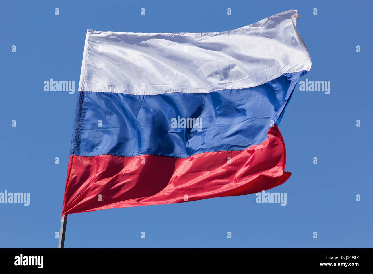 Russian tricolor flag Stock Photo