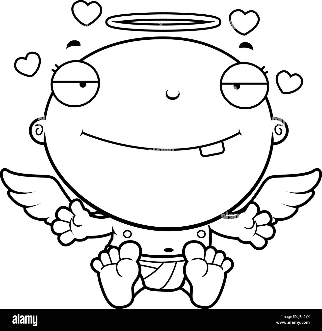 A cartoon illustration of a loving baby angel Stock Vector Image & Art
