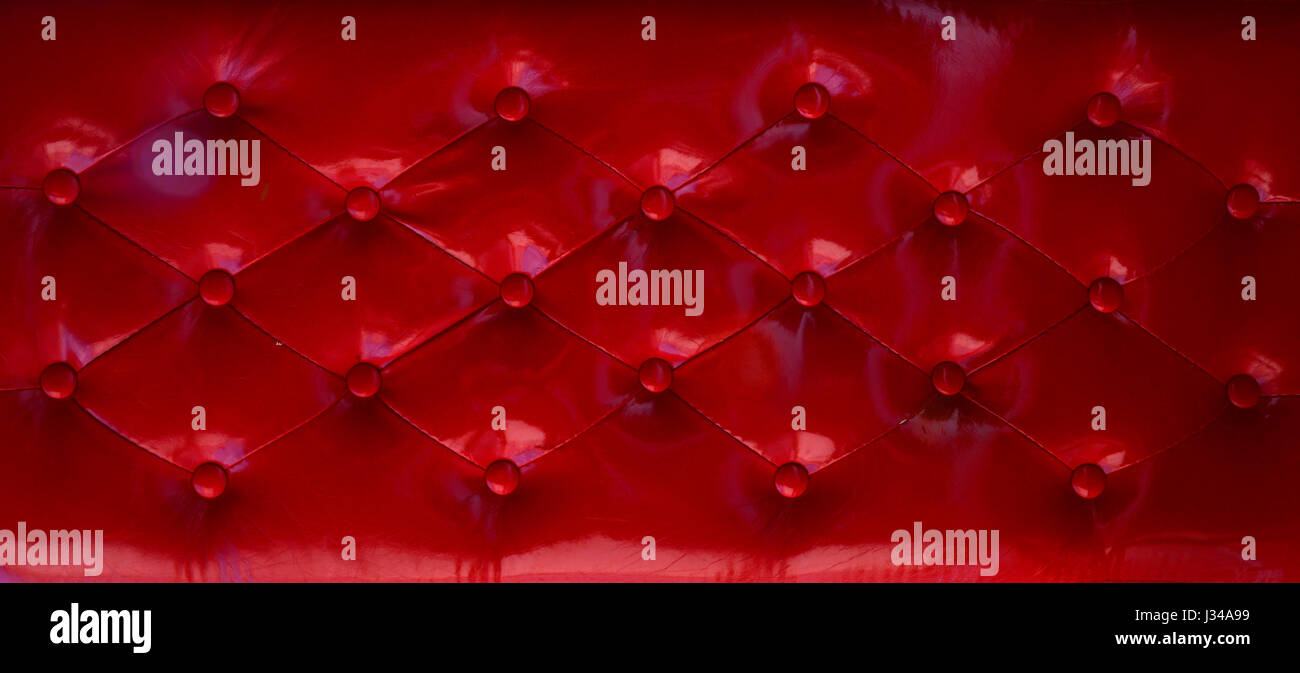 Red Leather Upholstery Elegant Background pattern texture Stock Photo