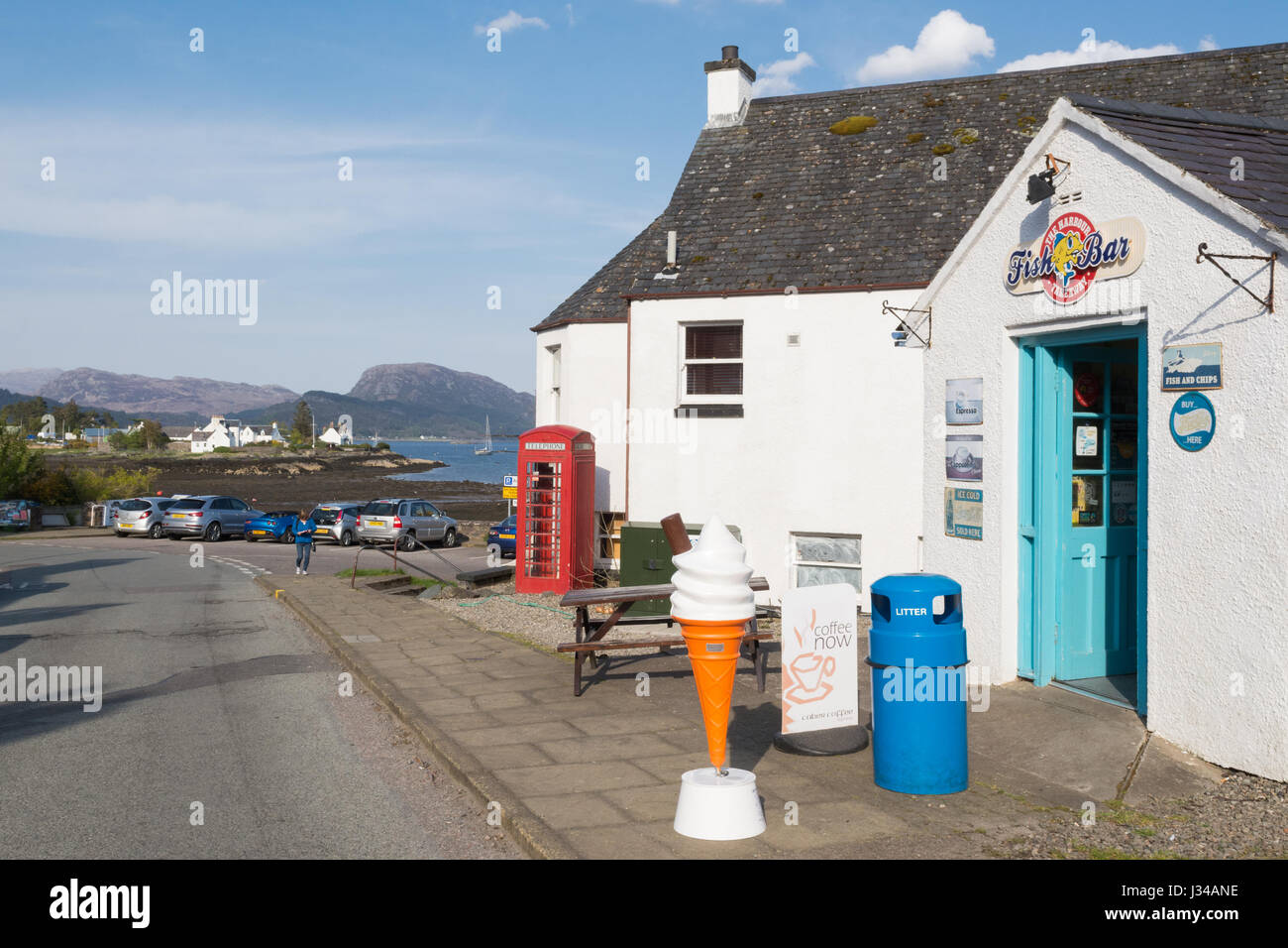 The Harbour Fish Bar, Plockton, Wester Ross, Scotland, UK Stock Photo