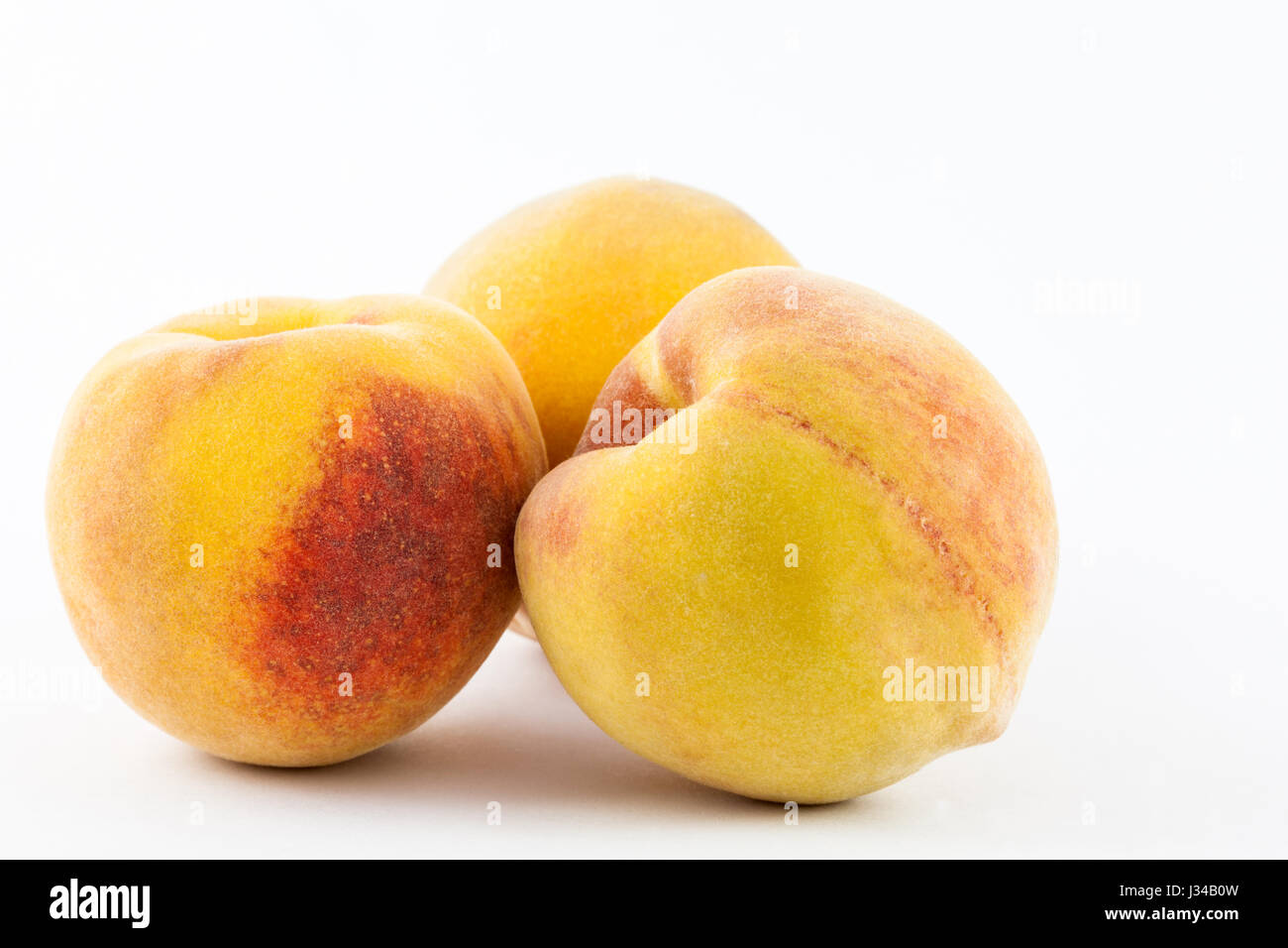 Peach (Prunus persica) isolated in white background Stock Photo