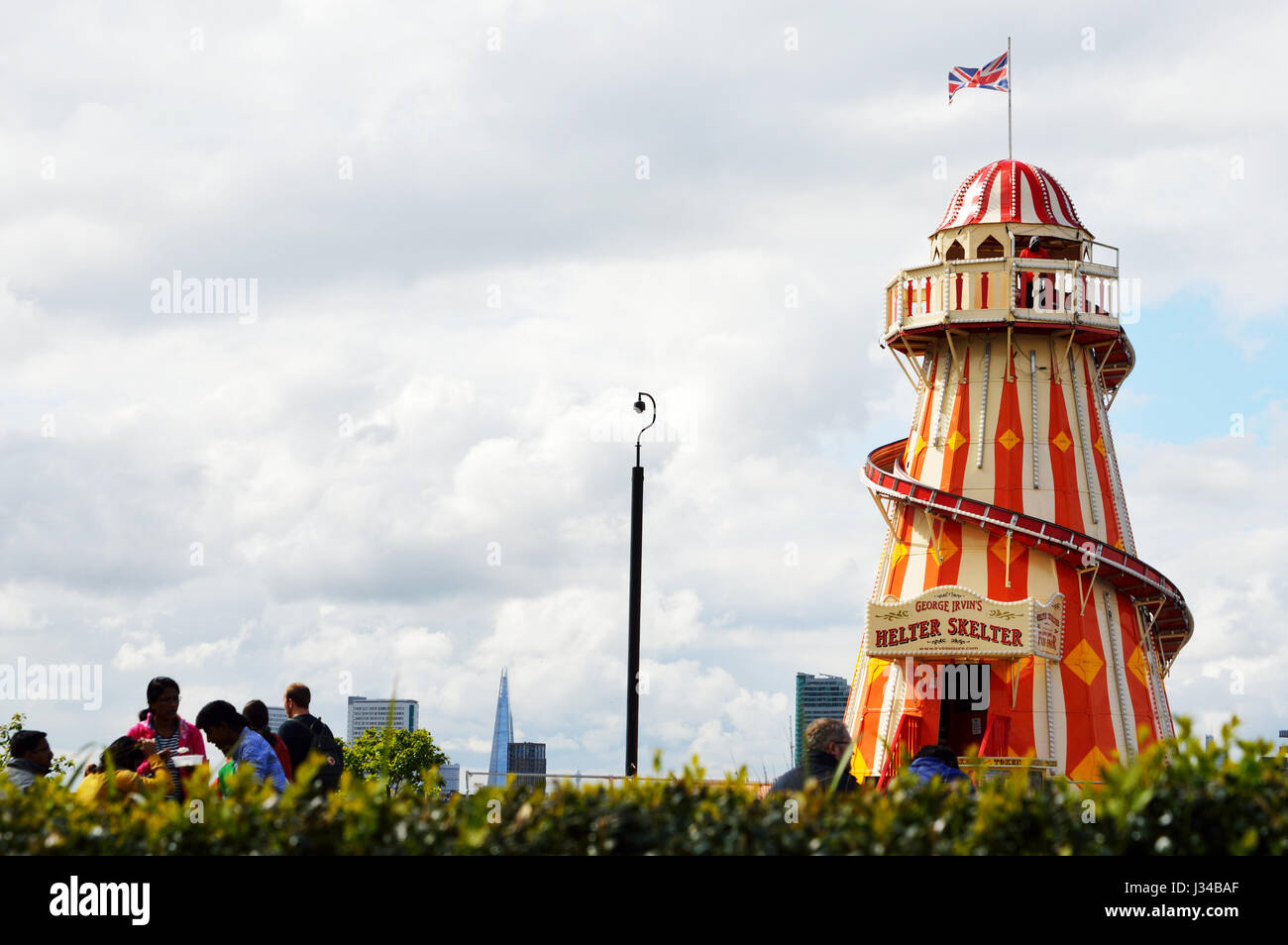 Helter Skelter in London, Royal Borough of Greenwich with copyspace, England, UK Stock Photo